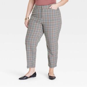 Ava & Viv Brown and Black Cropped Ankle Pants